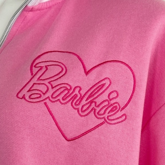BARBIE Pink 1/4 Zip Sweatshirt Size L NEW - Picture 6 of 8